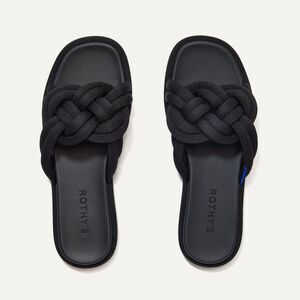 Rothy’s Women’s The Summer Sandal Black Size US 8.5 NEW Knot Slide On Flat